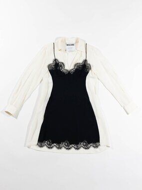 Moschino Couture Lace-Slip Illusion Dress